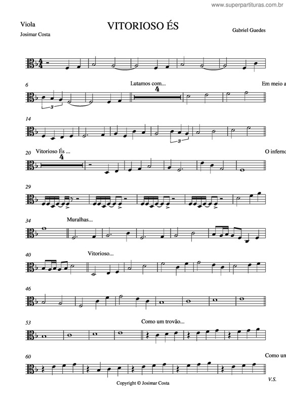 Partitura da música Vitorioso És v.8