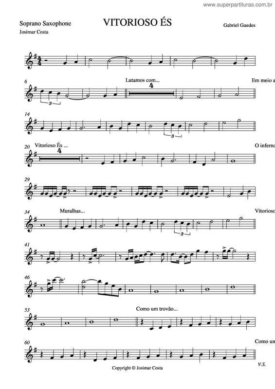 Partitura da música Vitorioso És v.9