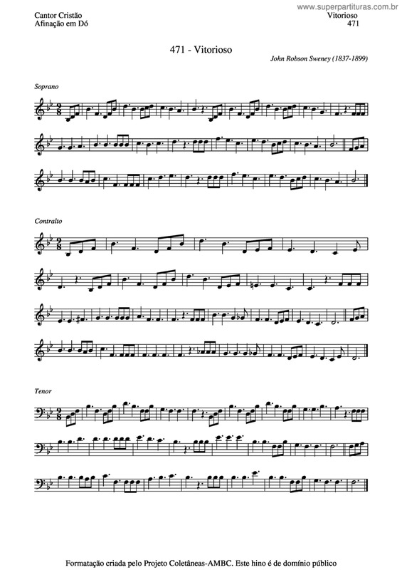 Partitura da música Vitorioso v.3