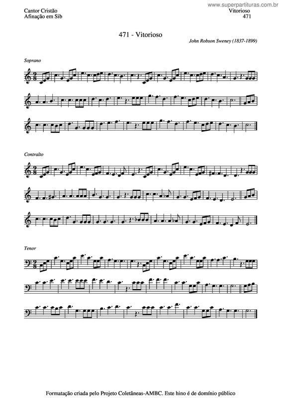 Partitura da música Vitorioso v.4