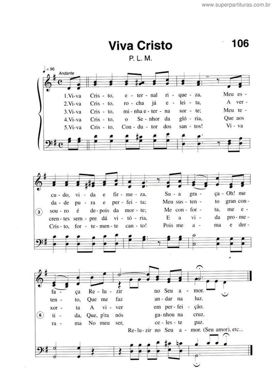 Partitura da música Viva Cristo