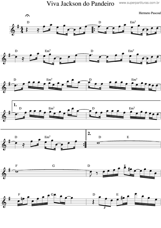 Partitura da música Viva Jackson Do Pandeiro