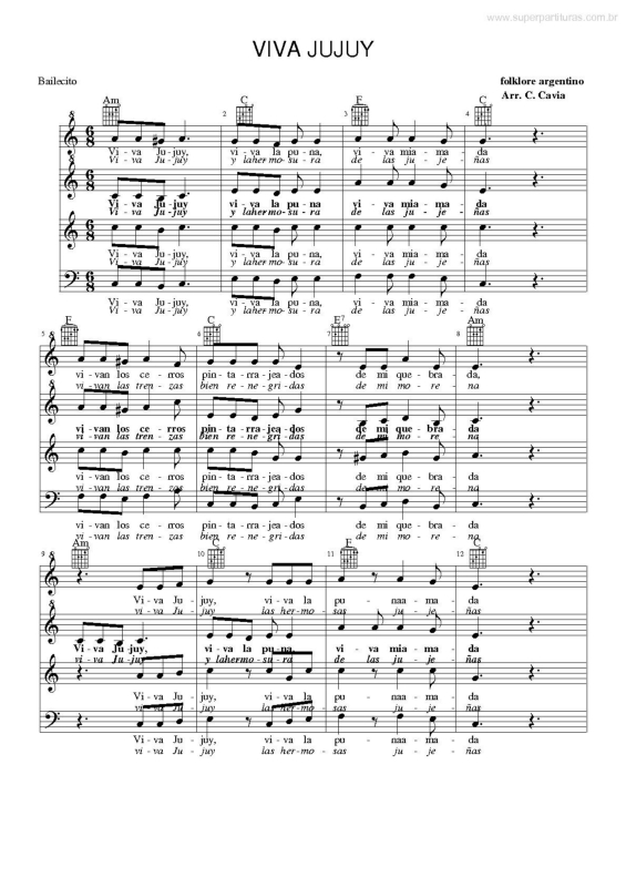 Partitura da música Viva Jujuy