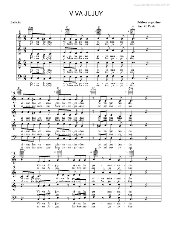 Partitura da música Viva Jujuy