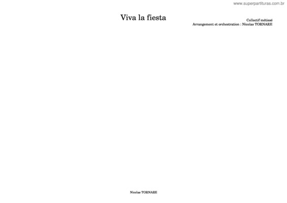 Partitura da música Viva La Fiesta – Collectif Métissé