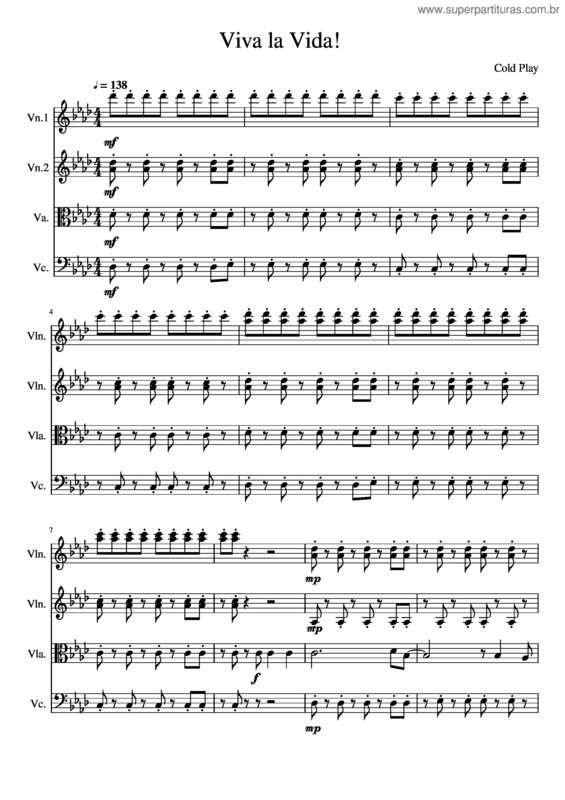 Partitura da música Viva La Vida!