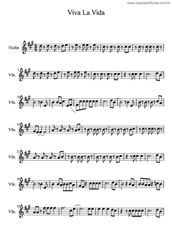 Partitura da música Viva La Vida v.10