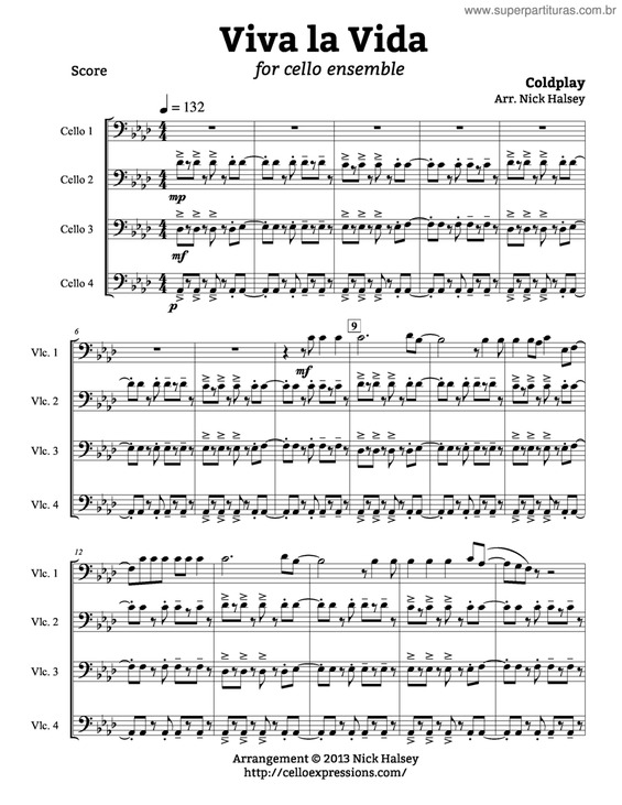 Partitura da música Viva la Vida v.11