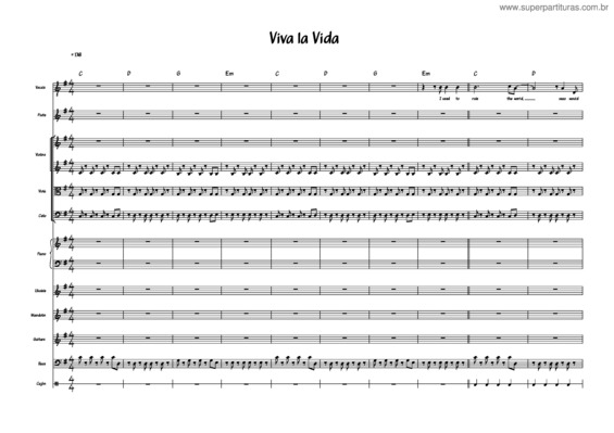 Partitura da música Viva La Vida v.113