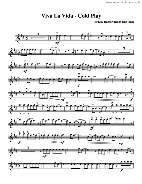 Partitura da música Viva La Vida v.12