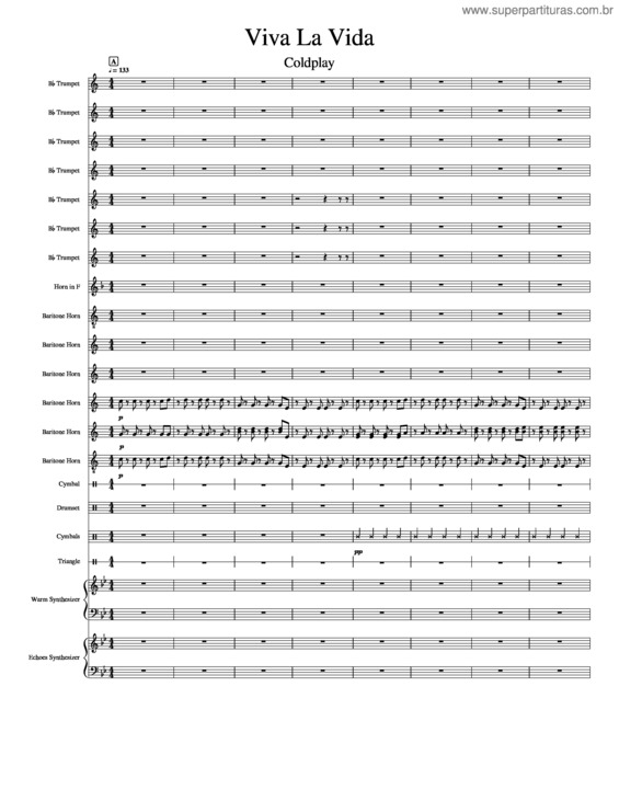 Partitura da música Viva La Vida v.120
