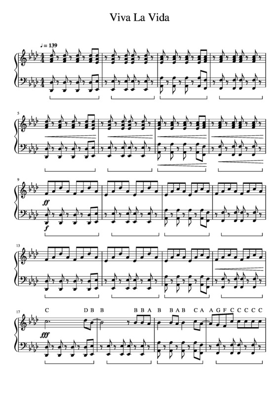 Partitura da música Viva La Vida v.15