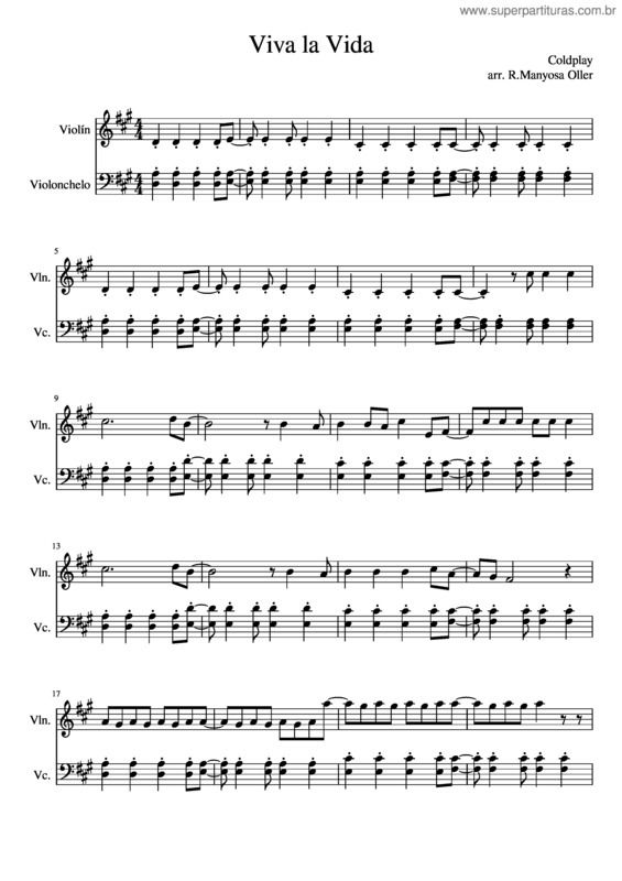 Partitura da música Viva La Vida v.19