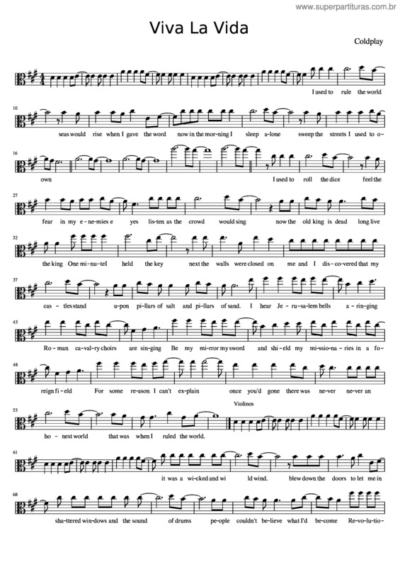 Partitura da música Viva La Vida v.52