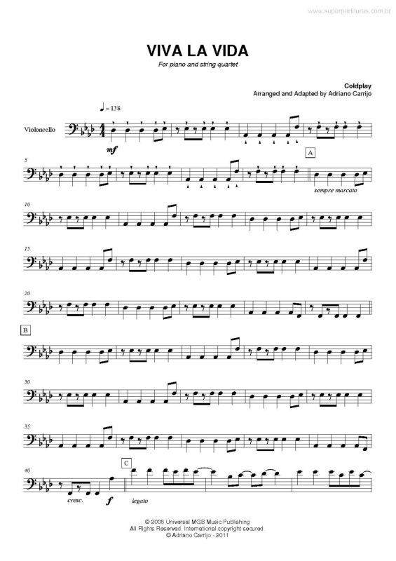 Partitura da música Viva la Vida v.7