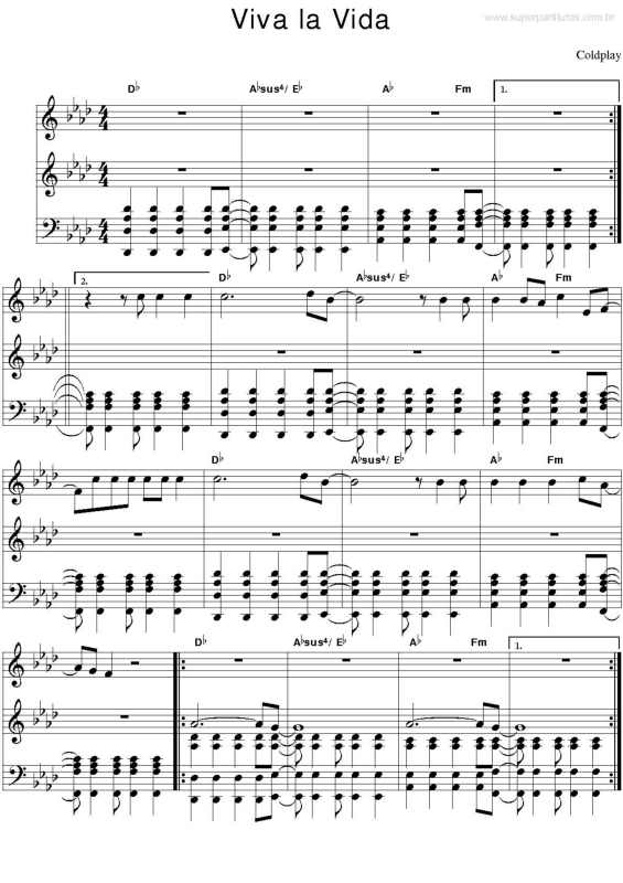 Partitura da música Viva la Vida v.9