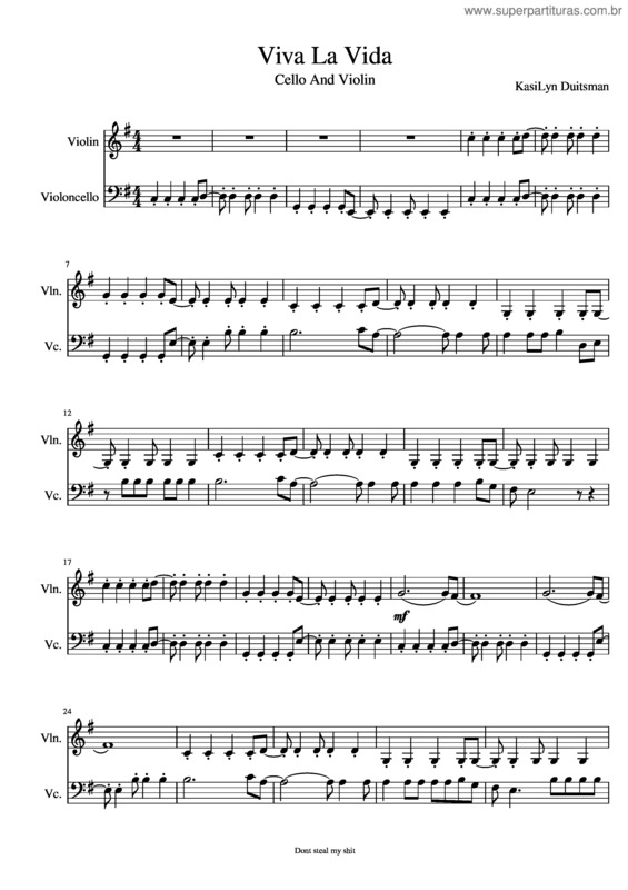 Partitura da música Viva La Vida v.92