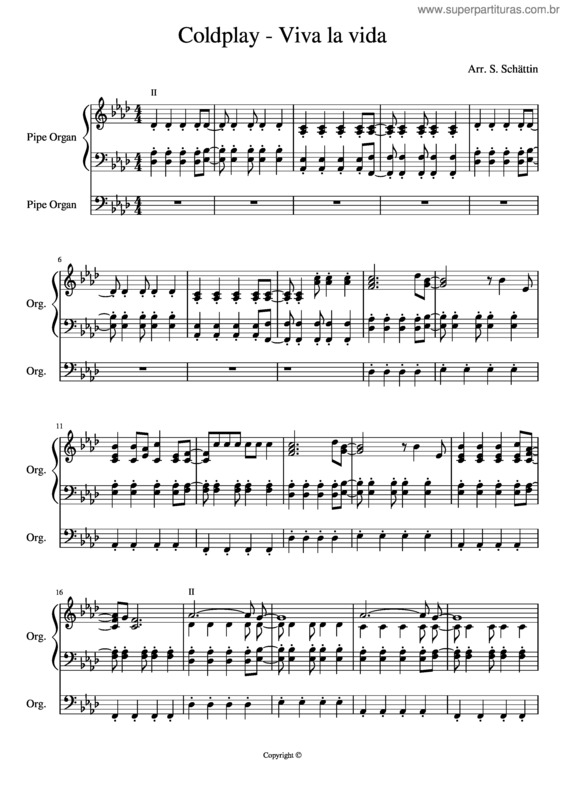 Partitura da música Viva La Vida v.96
