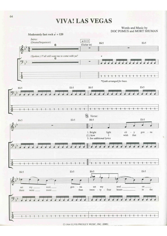 Partitura da música Viva Las Vegas v.2