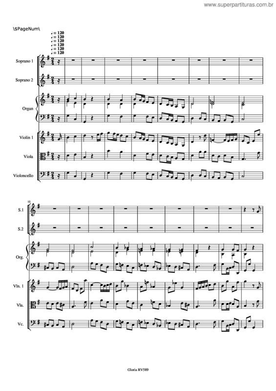 Partitura da música Vivadi Gloria 3 Laudamus Te
