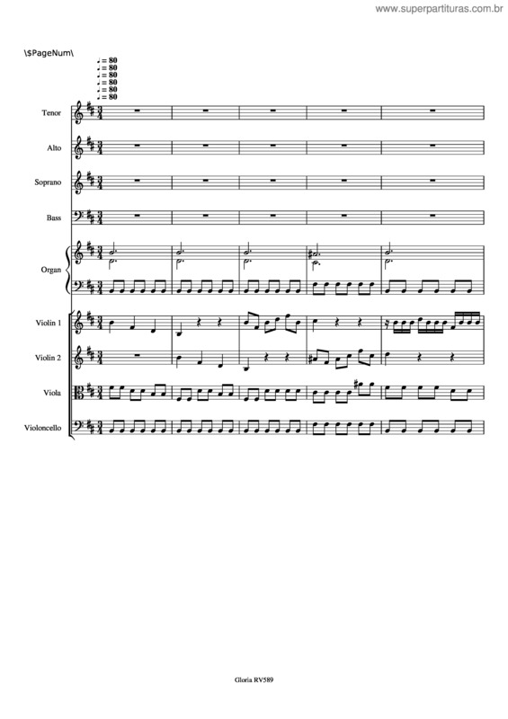 Partitura da música Vivaldi Gloria 2 Et In Terra Pax v.2