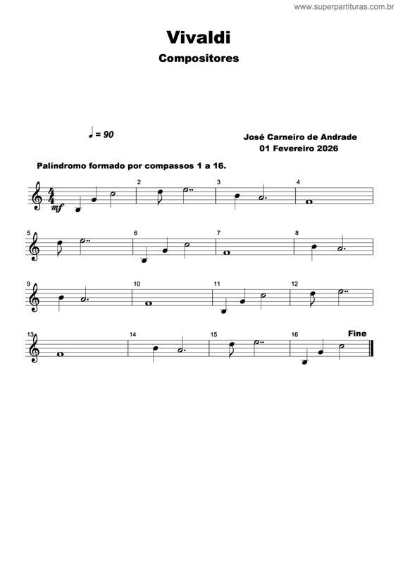 Partitura da música Vivaldi v.2