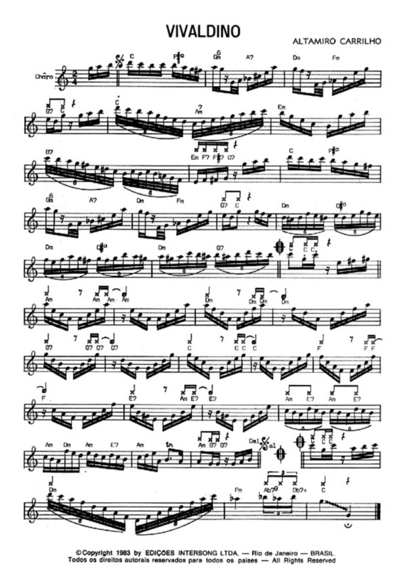 Partitura da música Vivaldino