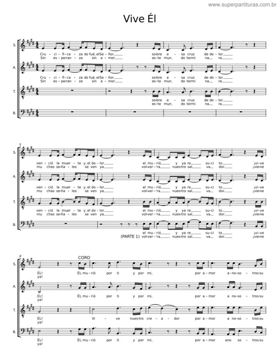 Partitura da música Vive Él