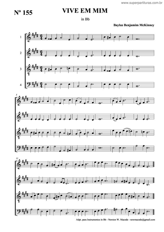 Partitura da música Vive Em Mim v.2