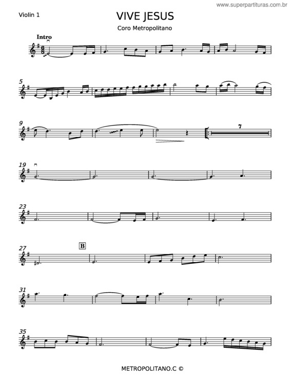 Partitura da música Vive Jesus – Misc Praise Song