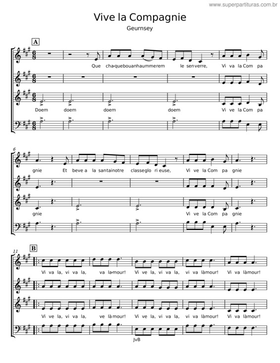 Partitura da música Vive La Compagnie