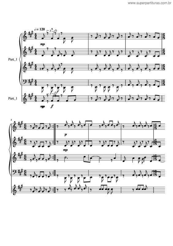 Partitura da música Vive La Vida