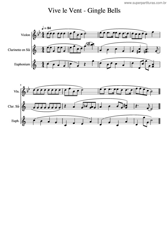 Partitura da música Vive Le Vent – Gingle Bells