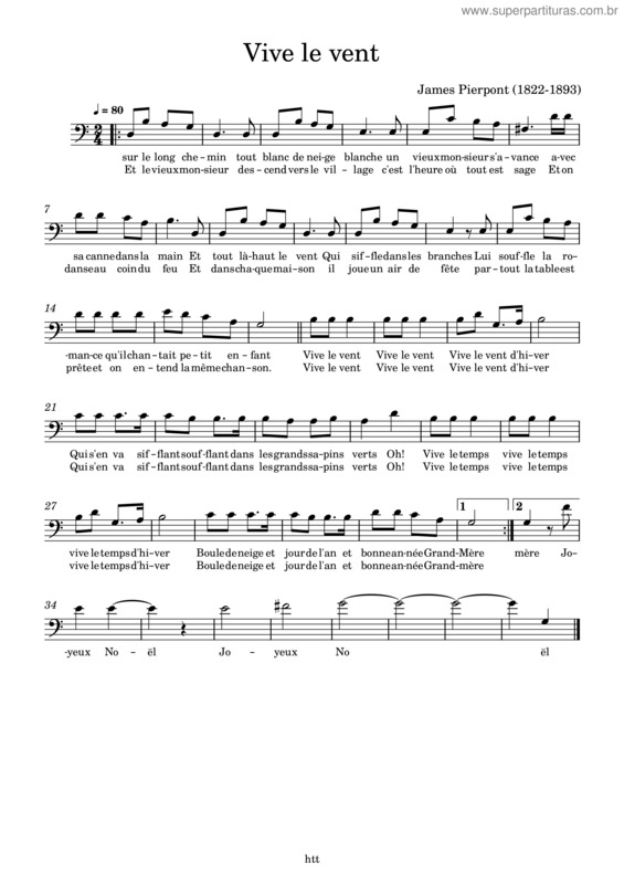 Partitura da música Vive Le Vent – Misc Traditional Vive Le Vent – Tutti v.2