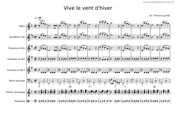 Partitura da música Vive Le Vent Dhiver