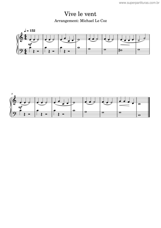 Partitura da música Vive Le Vent v.18