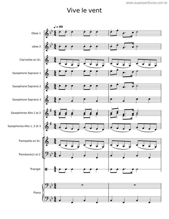 Partitura da música Vive Le Vent v.19