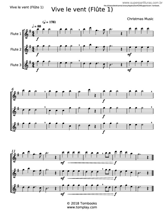 Partitura da música Vive Le Vent v.20