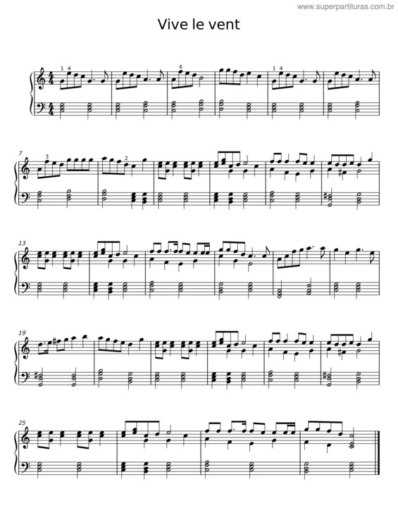 Partitura da música Vive Le Vent v.21