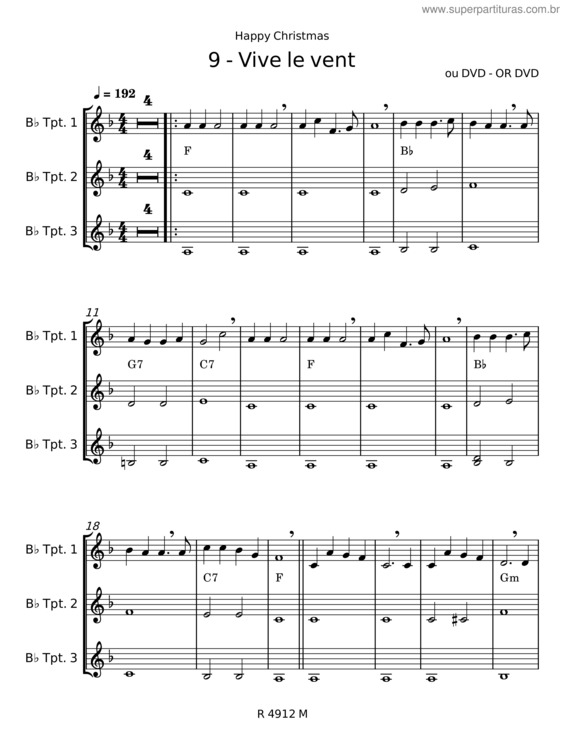Partitura da música Vive Le Vent v.23