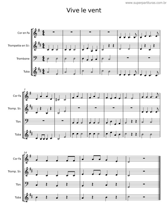 Partitura da música Vive Le Vent v.25
