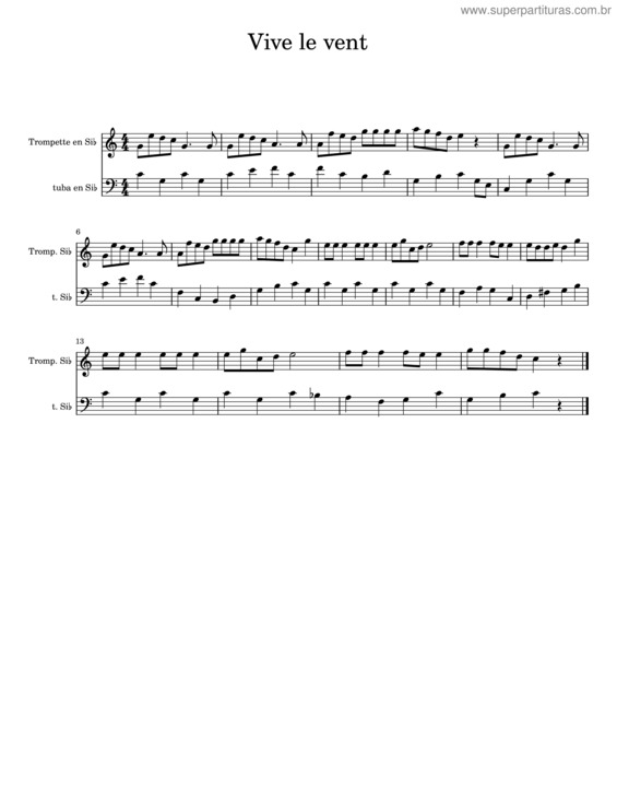 Partitura da música Vive Le Vent v.27