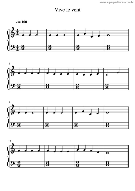Partitura da música Vive Le Vent v.3