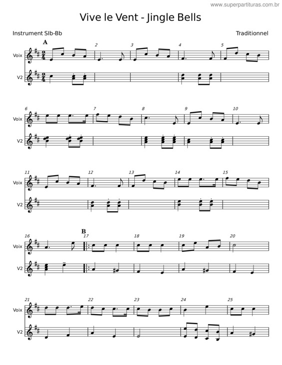 Partitura da música Vive Le Vent v.30