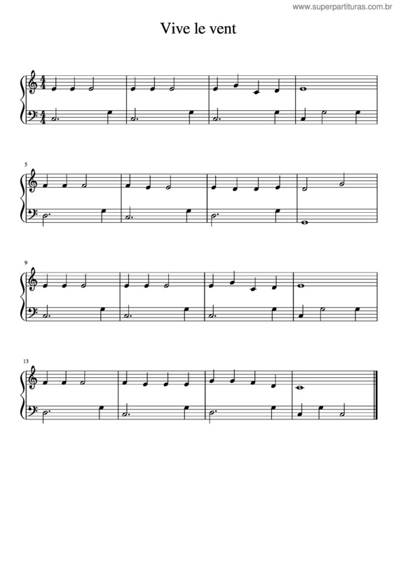 Partitura da música Vive Le Vent v.4