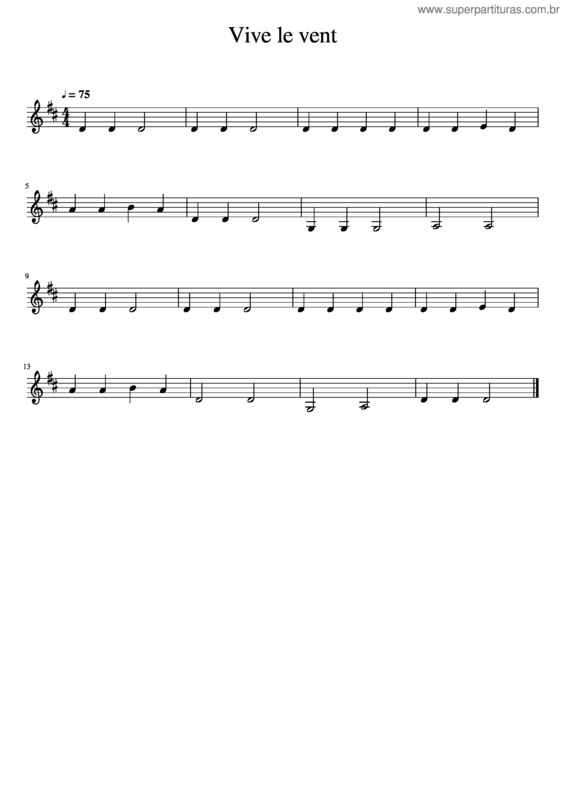 Partitura da música Vive Le Vent v.8