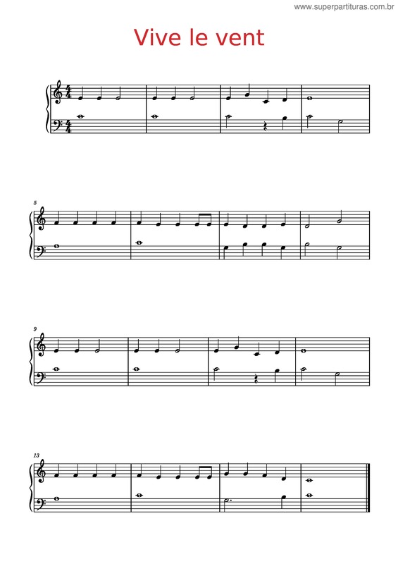 Partitura da música Vive Le Vent v.9