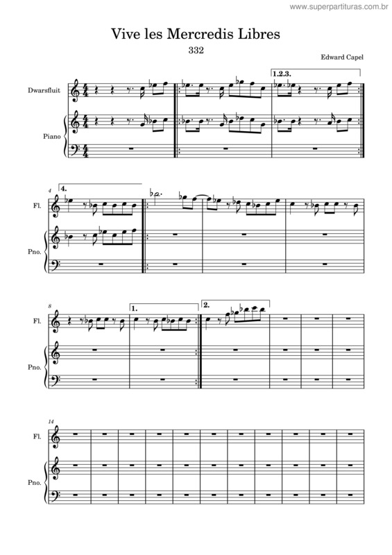 Partitura da música Vive Les Mercredis Libres
