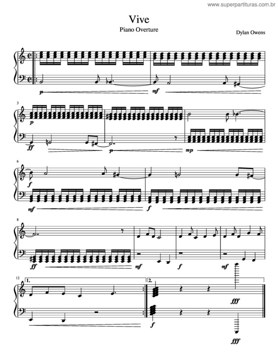Partitura da música Vive v.2