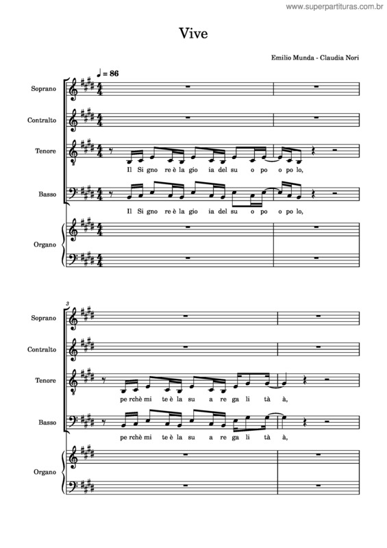 Partitura da música Vive v.3